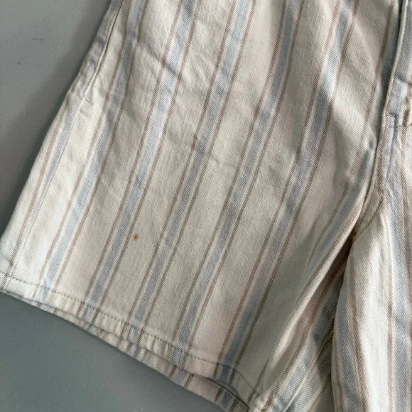 Anthropologie Pilcro Cream Striped Slim Boyfriend Jean Shorts - Picture 4 of 8